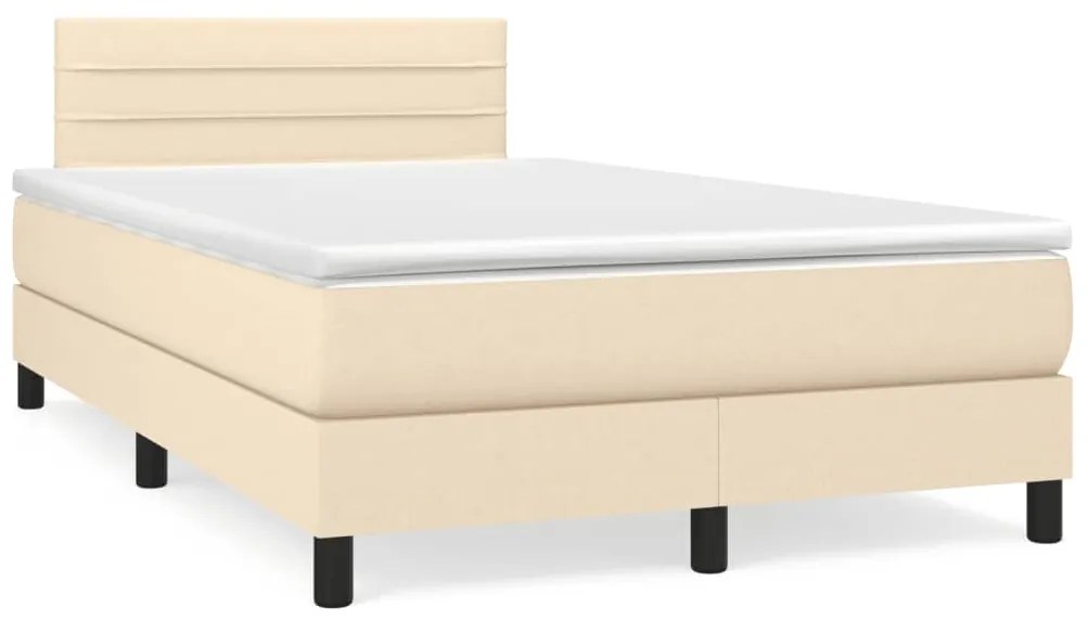 Cama boxspring com colchão 120x190 cm tecido cor creme