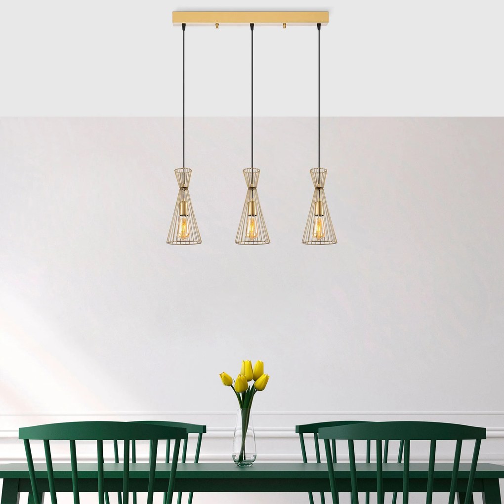 Candeeiro Teltom – Ouro Brilhante – 68 x 15 x 125 cm