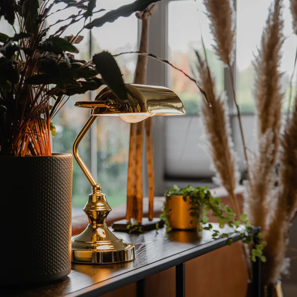 Candeeiro de Mesa Clássico/Candeeiro de Escrivão Latão - Banker
