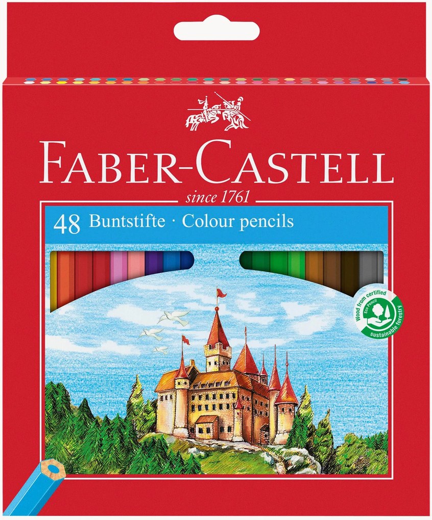 Conjunto de lápis de cor Castle, conjunto de 48