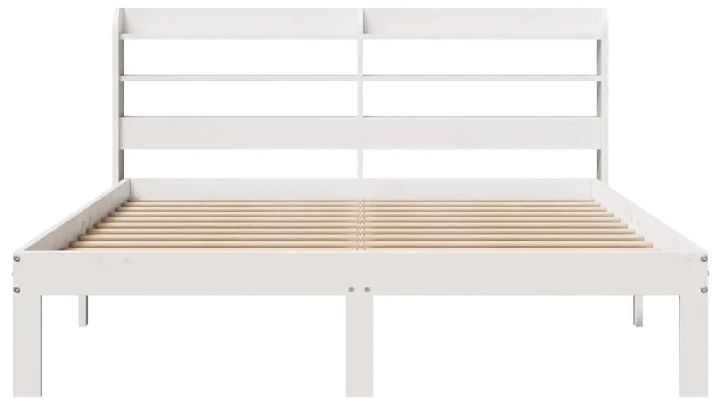 Estrutura cama c/ cabeceira 120x190 cm pinho maciço branco