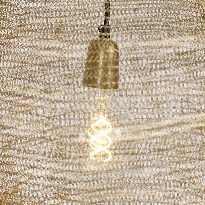 Candeeiro de suspensão oriental dourado 45 cm - Nidum L Oriental
