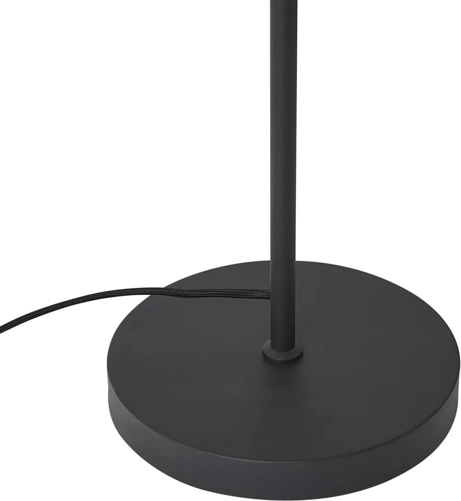 Candeeiro de pé moderno preto com vidro fumado 3-luzes - Gianni