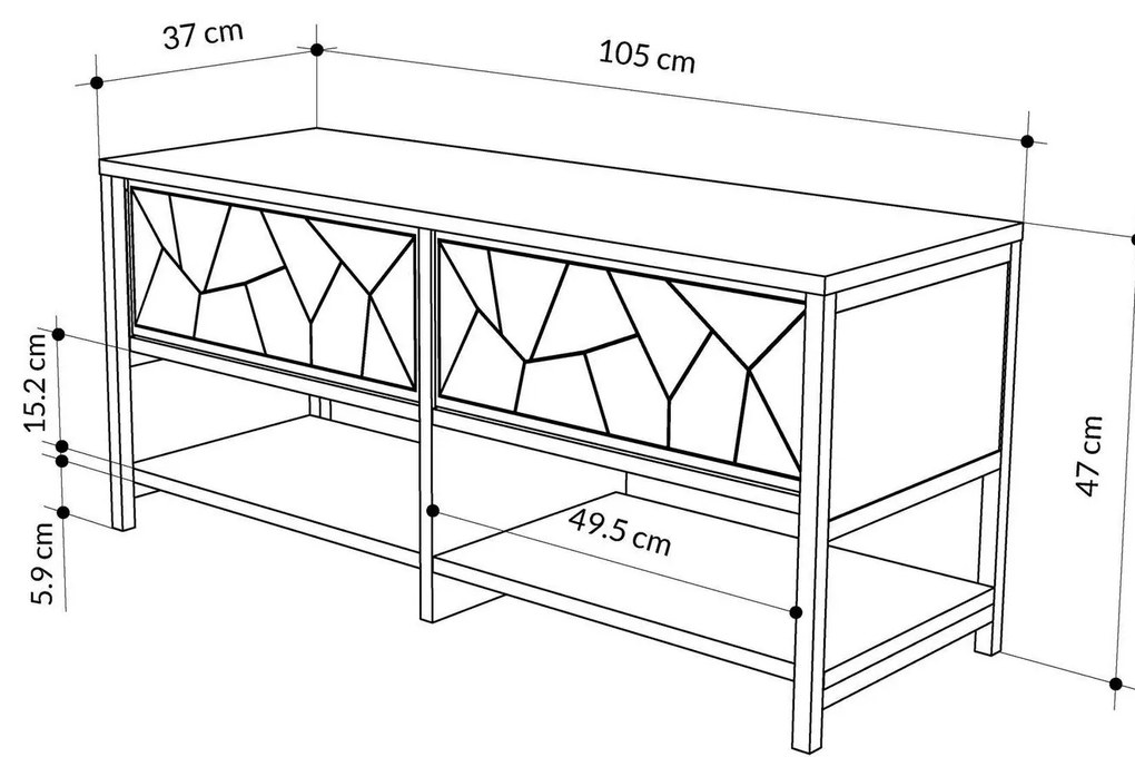Hall Stand Berlin BA – Walnut Cream – 120x200x35 cm