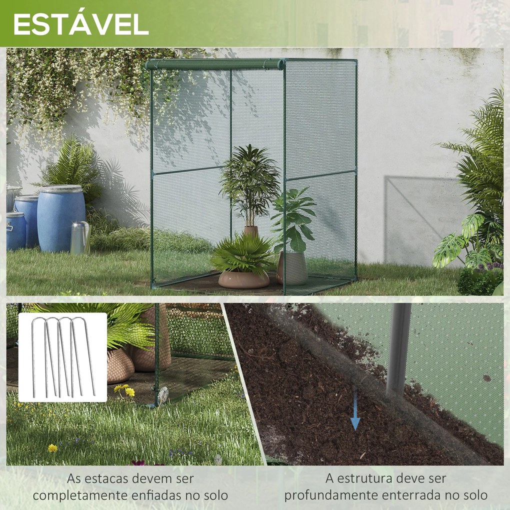 Estufa para Cultivo Estufa para Plantas com Porta Enrolável e Estrutur