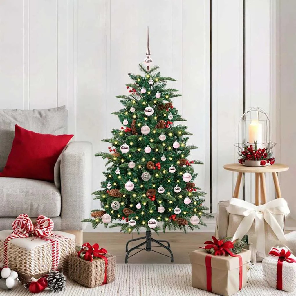 vidaXL Árvore de Natal Artificial Verde 120 cm PVC, Metal e Plástico