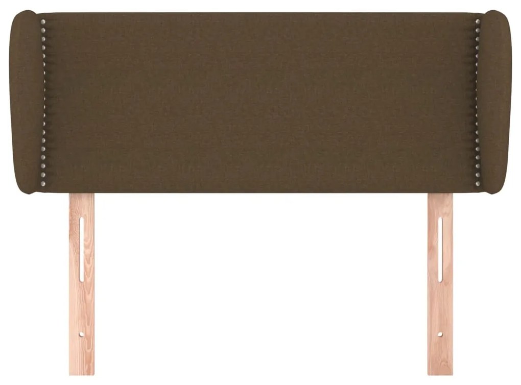 Cabeceira de cama c/ abas tecido 103x23x78/88cm castanho-escuro