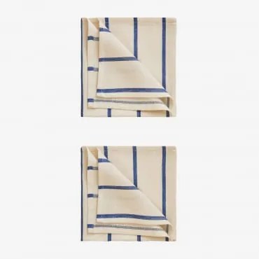 Pack De 2 Guardanapos De Algodão Gracilis Azul Ken - Sklum