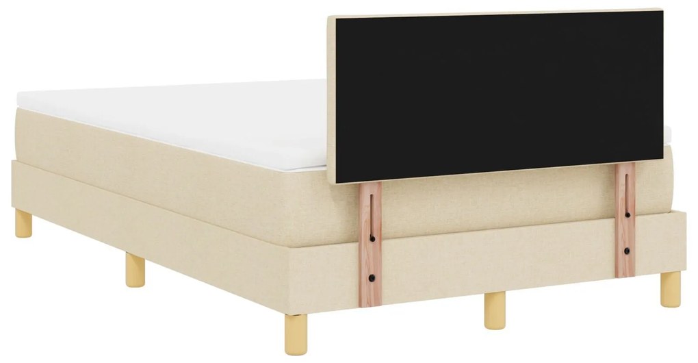 Cama Box com Molas com Colchão Creme 120x200 cm Tecido