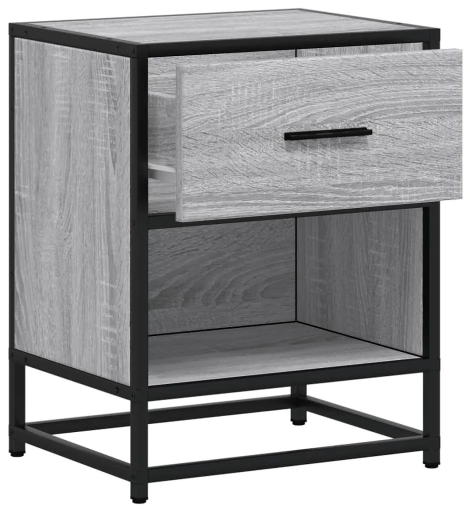 Mesa de cabeceira 40x31x50 cm derivados de madeira cinza sonoma