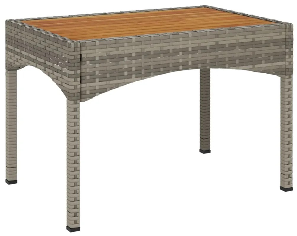 3 pcs conjunto lounge de jardim c/ almofadões vime PE cinzento