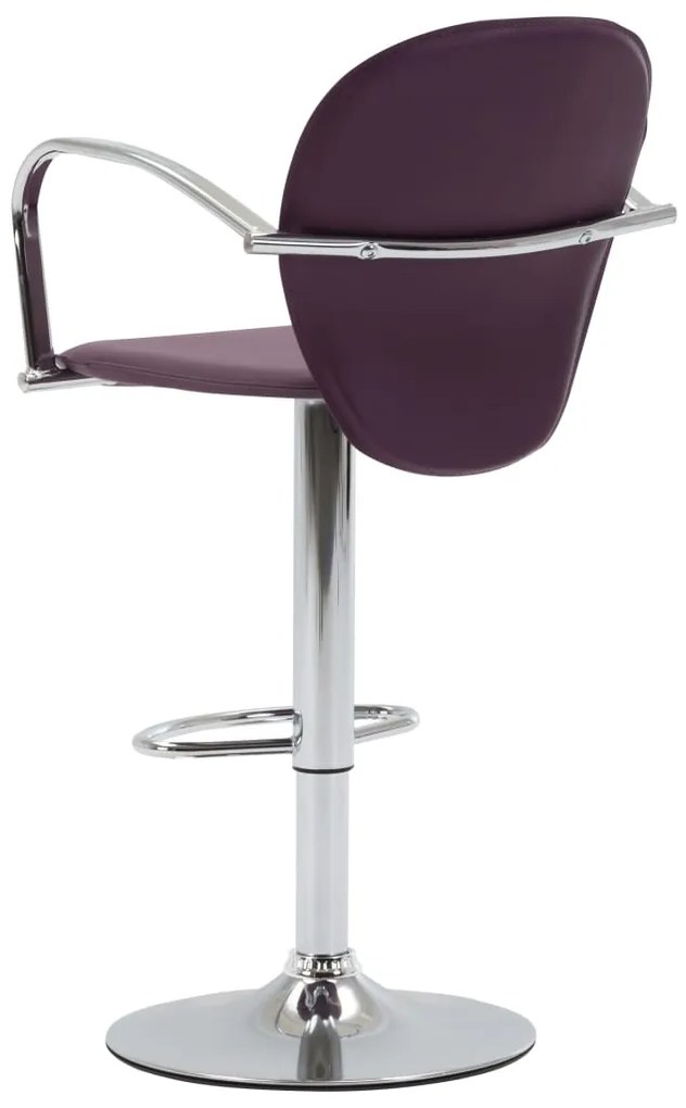 Bancos de bar com apoios de braços 2 pcs couro artificial roxo