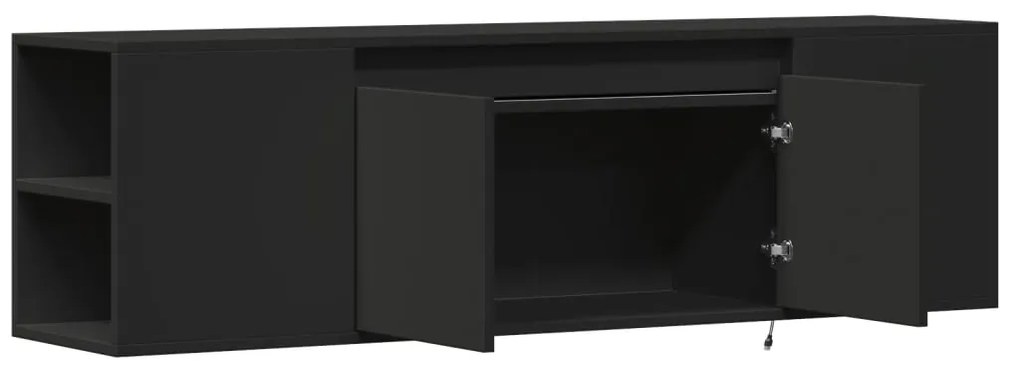 Móvel de parede para TV com luzes LED 135x31x39,5 cm preto