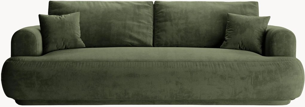 Sofá-cama em veludo com arrumação Ella (3 lugares), L 253 cm