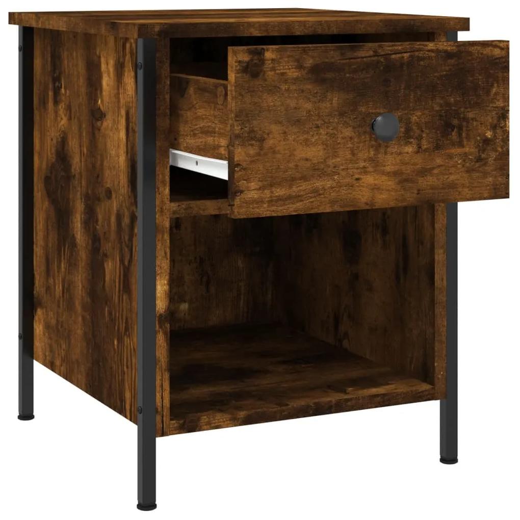 Mesa de cabeceira 40x42x50 cm derivados madeira carvalho fumado