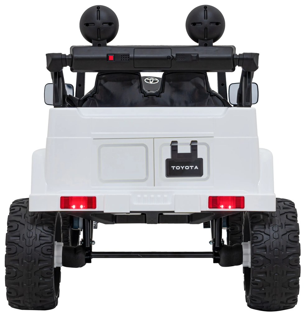 Carro elétrico para Crianças 12V 4x4 Toyota FJ Cruiser Rodas de EVA, Assento de couro Branco