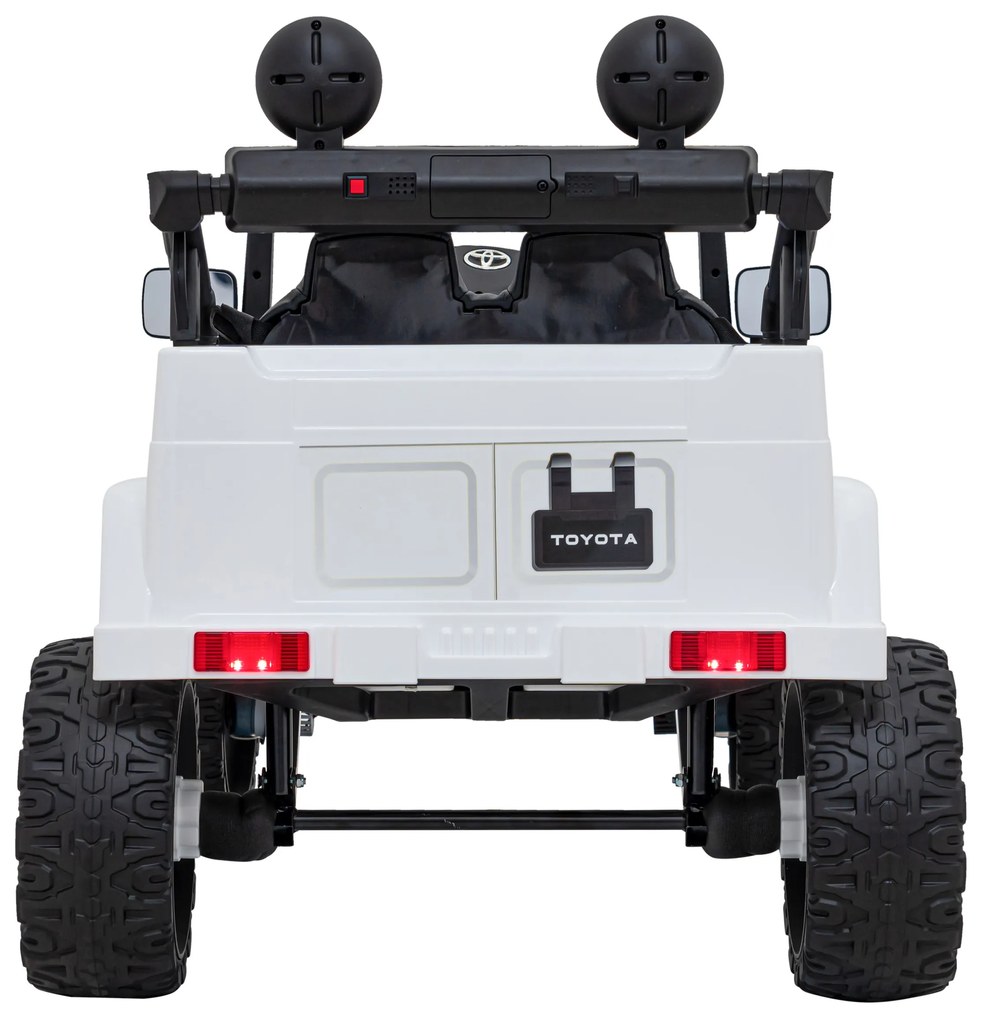 Jipe elétrico para Crianças Toyota FJ Cruiser 12V 4x4, Rodas Espuma EVA, Assentocouro ecológico Branco