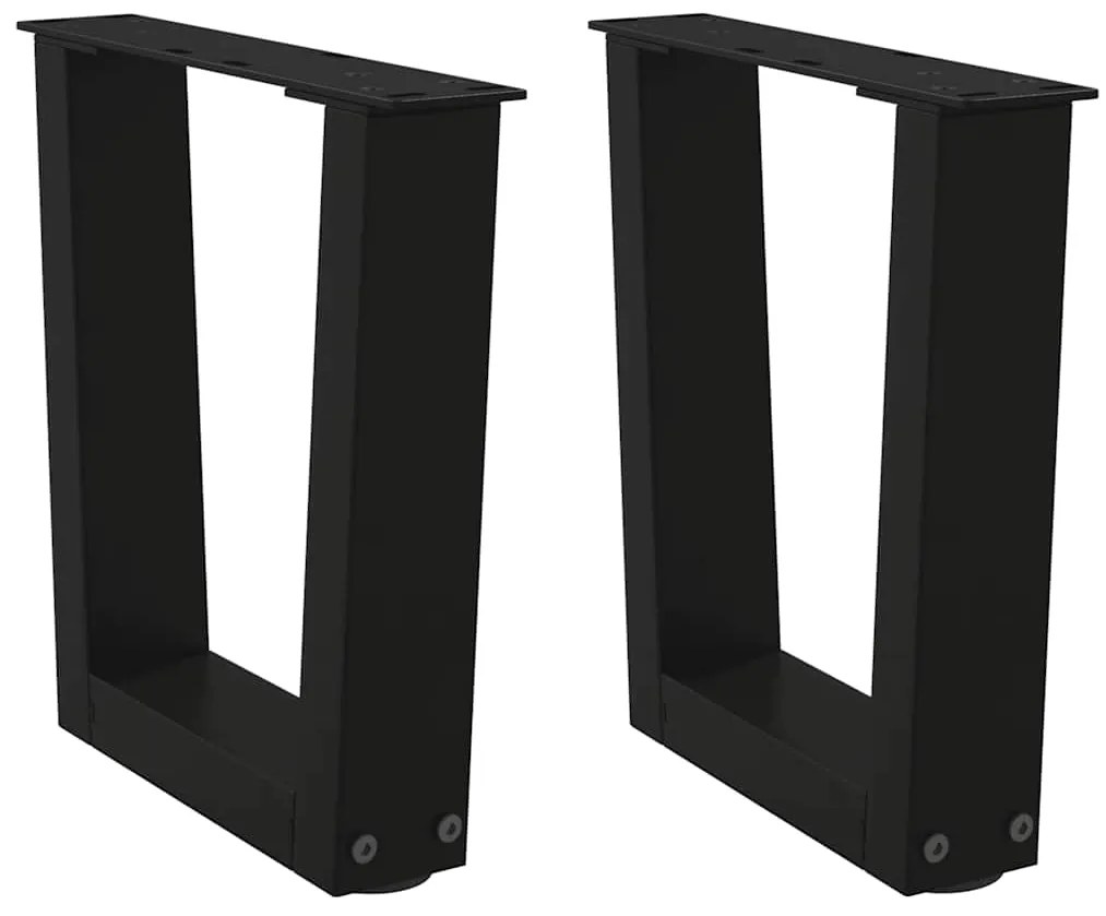 vidaXL Pés para mesa de centro em V 2 peças preto 30x(30-31,3) cm aço