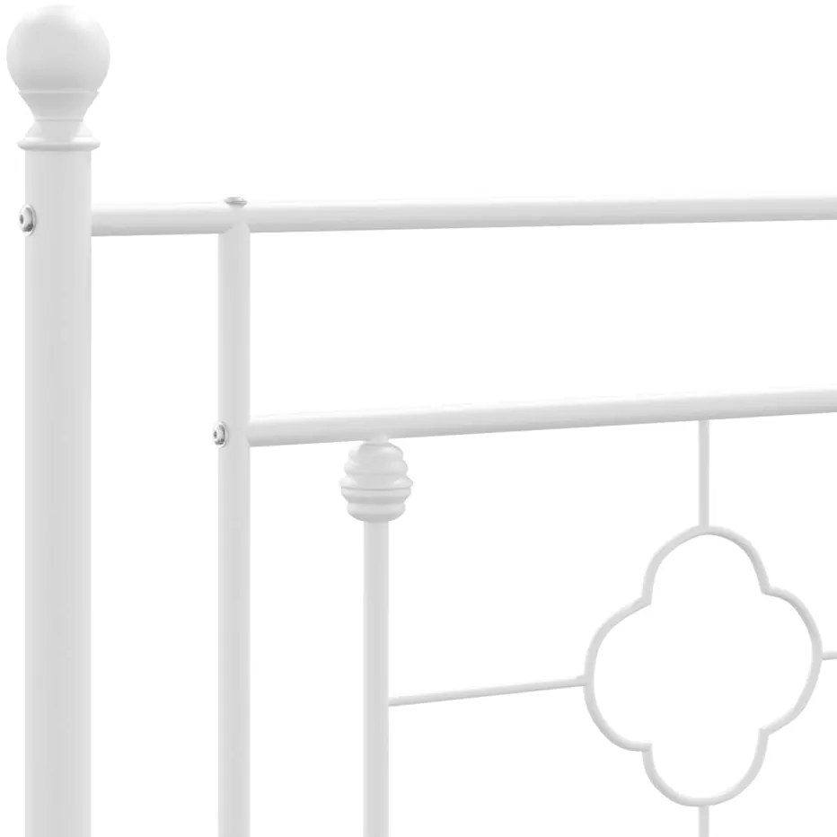 Estrutura de cama com cabeceira 180x200 cm metal branco