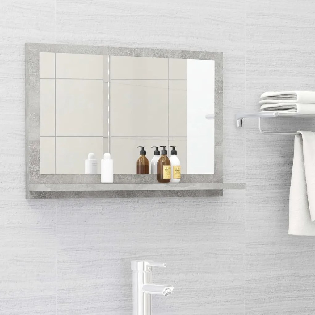 Espelho de casa de banho 60x10,5x37 cm contrapl. cinza cimento