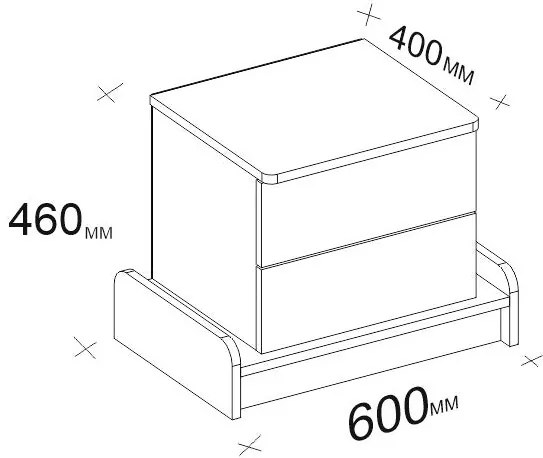 Mesa de Cabeceira Marina – Branco Noz – 60x46x40 cm