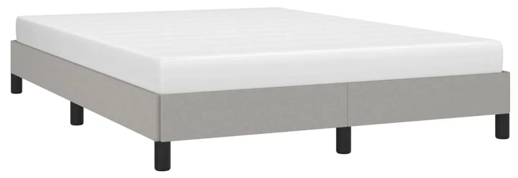 Estrutura de cama sem colchão 140x190 cm tecido cinzento-claro
