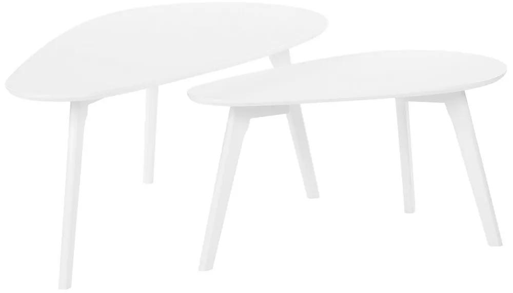 Conjunto de 2 mesas de centro brancas FLY III Beliani