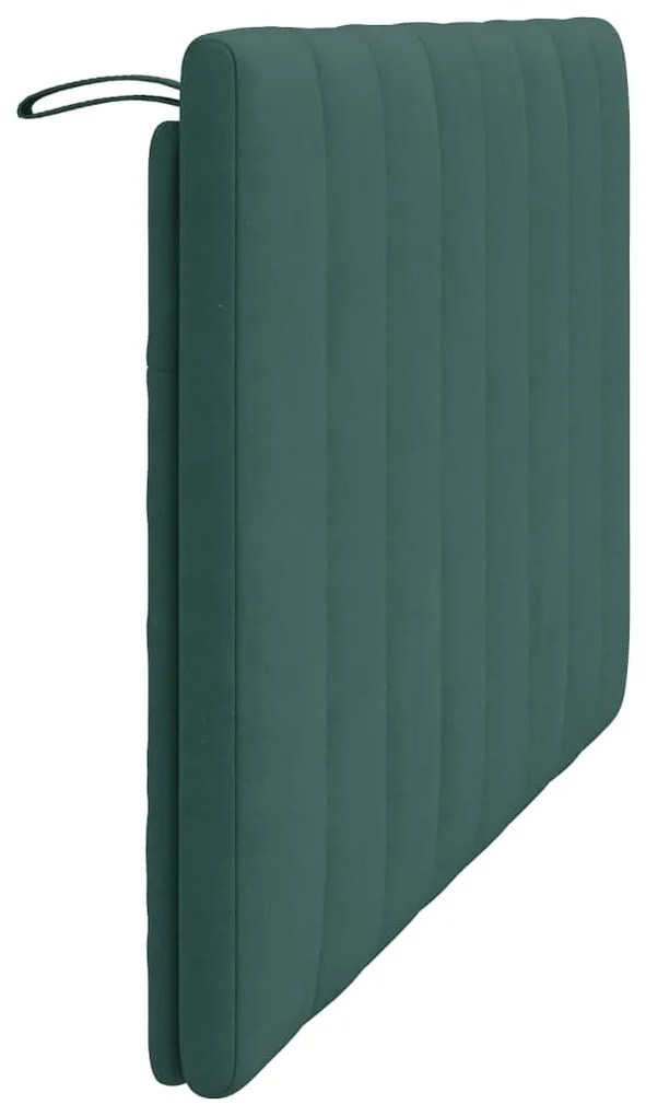 Almofadão de cabeceira 120 cm veludo verde-escuro