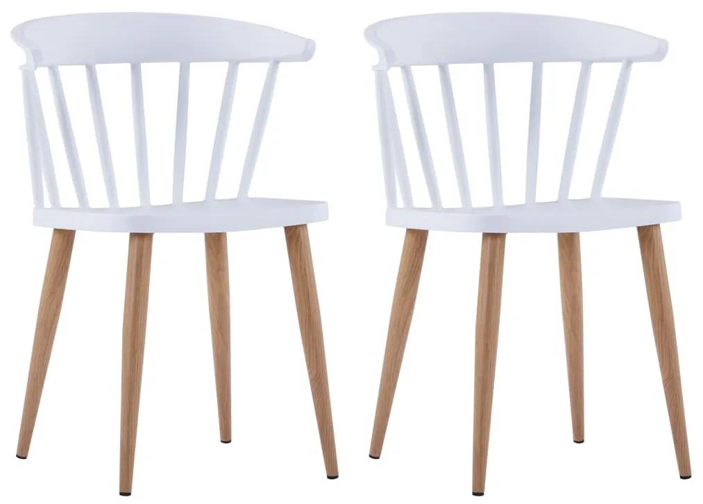 Cadeiras de jantar 2 pcs plástico branco