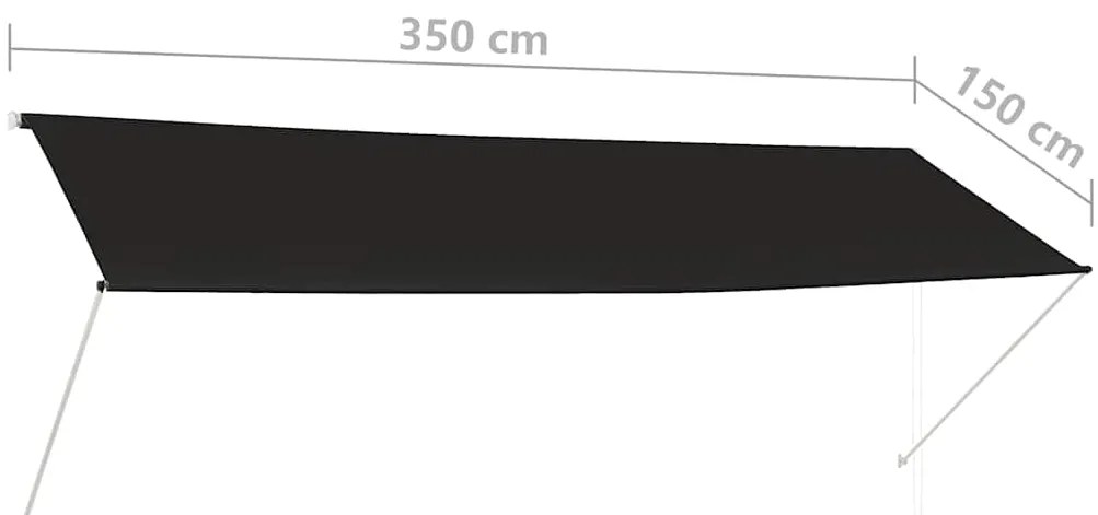 Toldo retrátil 350x150 cm antracite