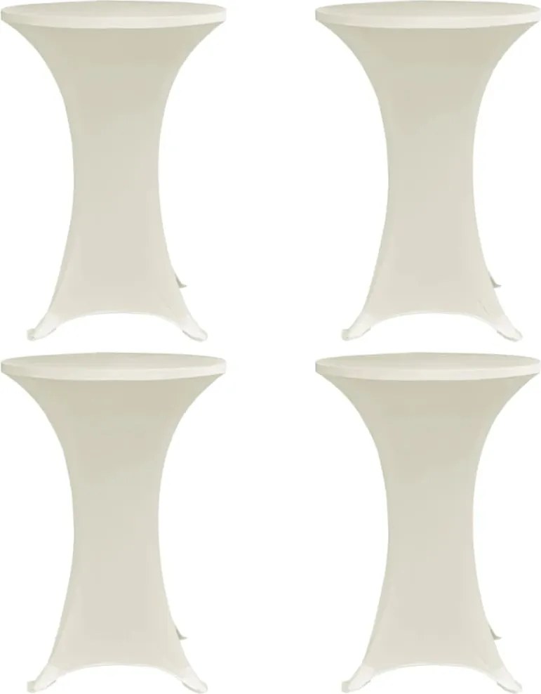 vidaXL Capa para mesa de pé elástica Ø70 cm 4 pcs cor creme