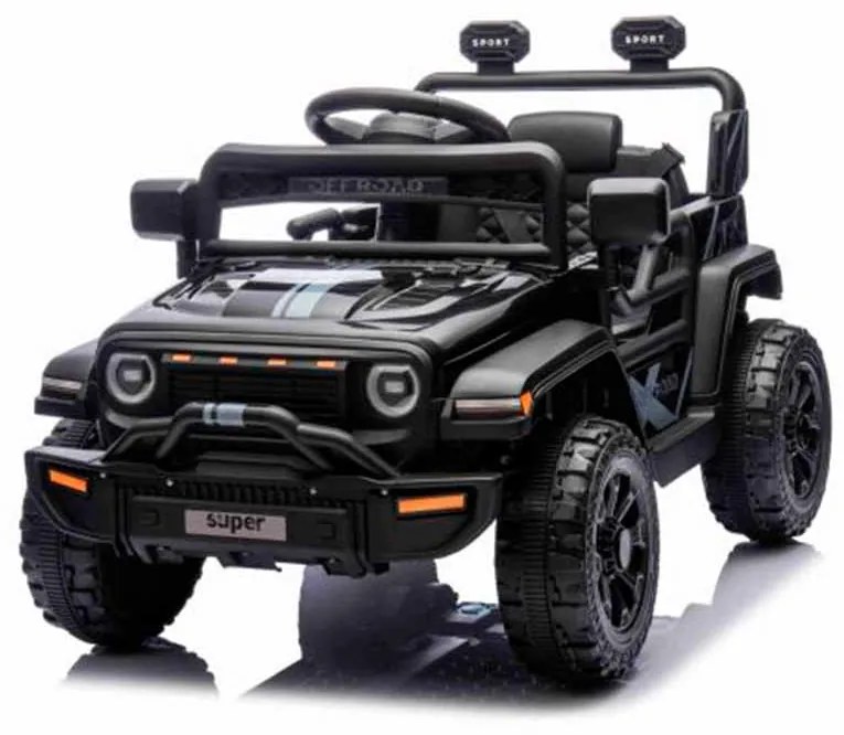 Jipe elétrico para crianças OFFROAD NEW, bateria de lítio, chassis alto, banco largo, suspensão nas rodas traseiras, controlo remoto de 2,4 GHz, leito