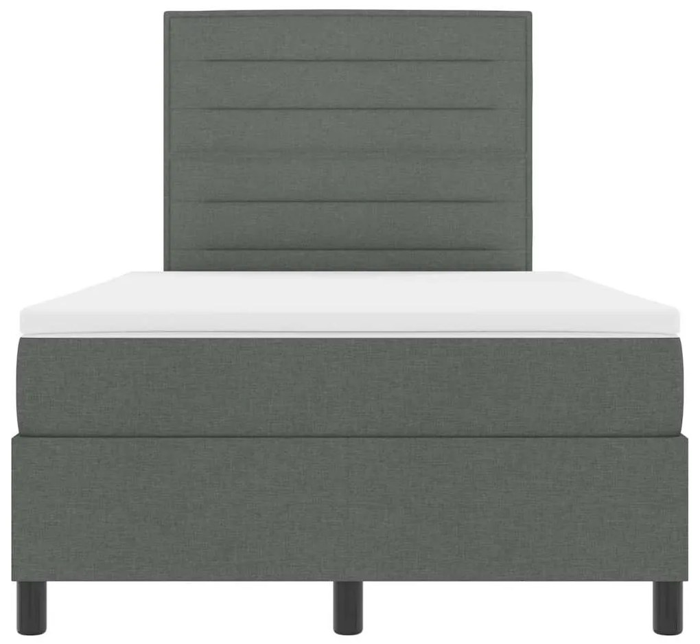 Cama com Estrado, Colchão e LED, Cinza Escuro, 120 x 190 cm