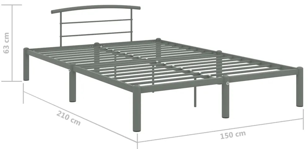 Estrutura de cama 140x200 cm metal cinzento