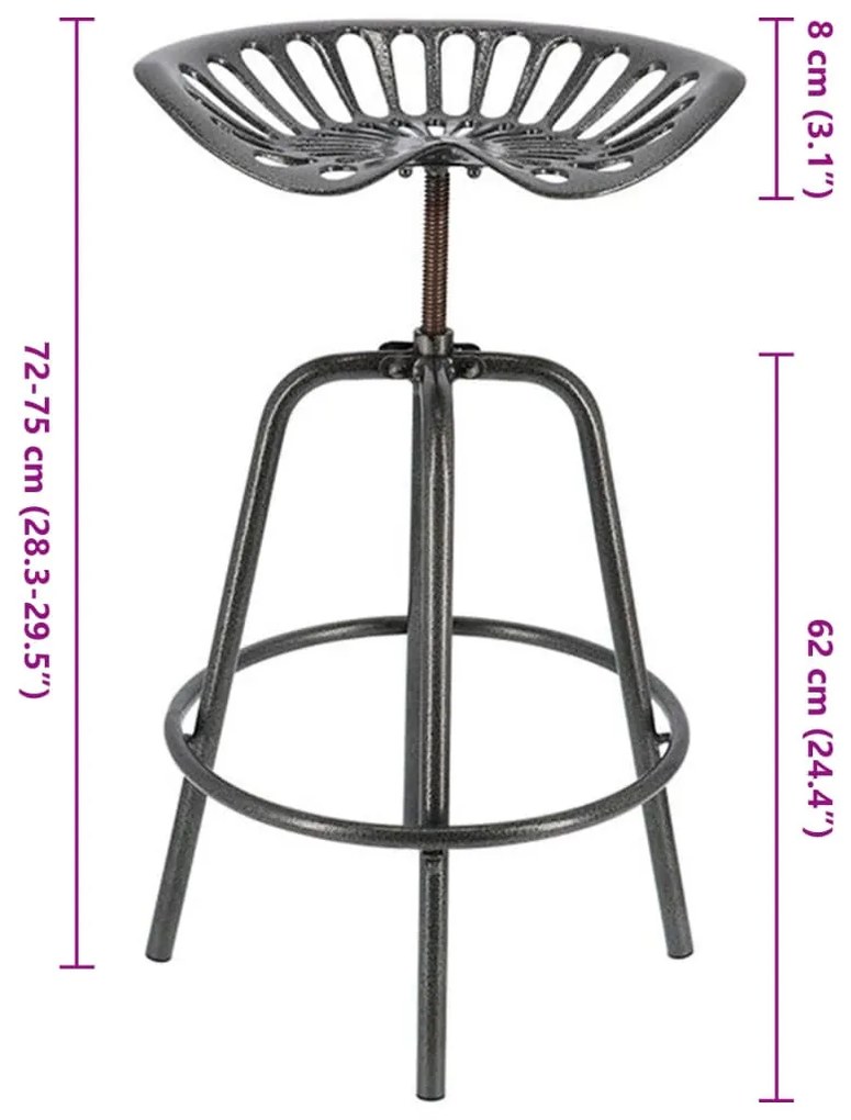 Cadeira de bar industrial cinzento