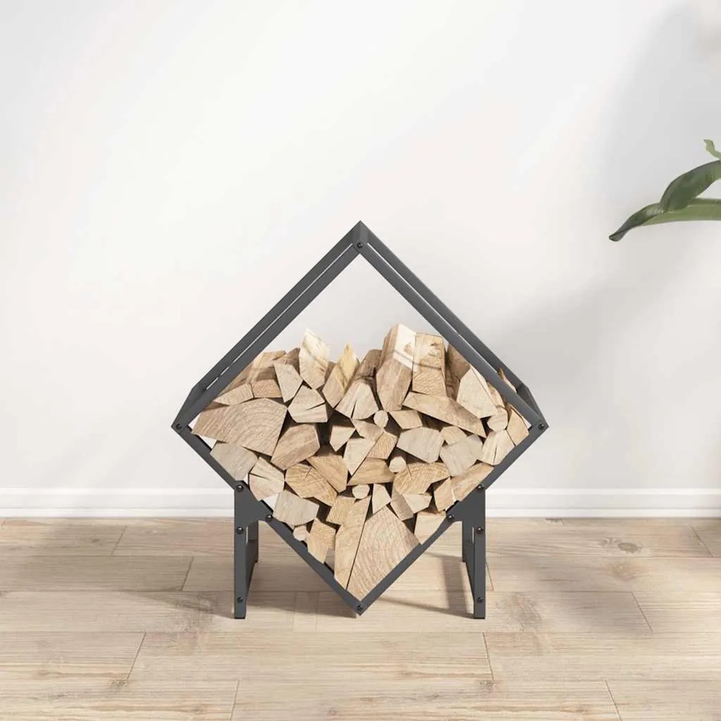 Suporte para lenha 50x25x50 cm aço laminado a frio antracite