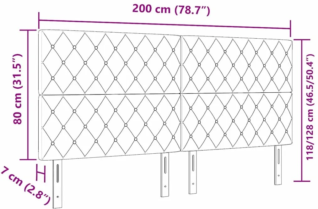 Cabeceira em Veludo Verde Escuro com Botão de Cristal Tufted 200 cm