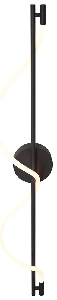 Candeeiro de Parede Moderno Preto Incl. LED Regulável em 3 Níveis - Twirl