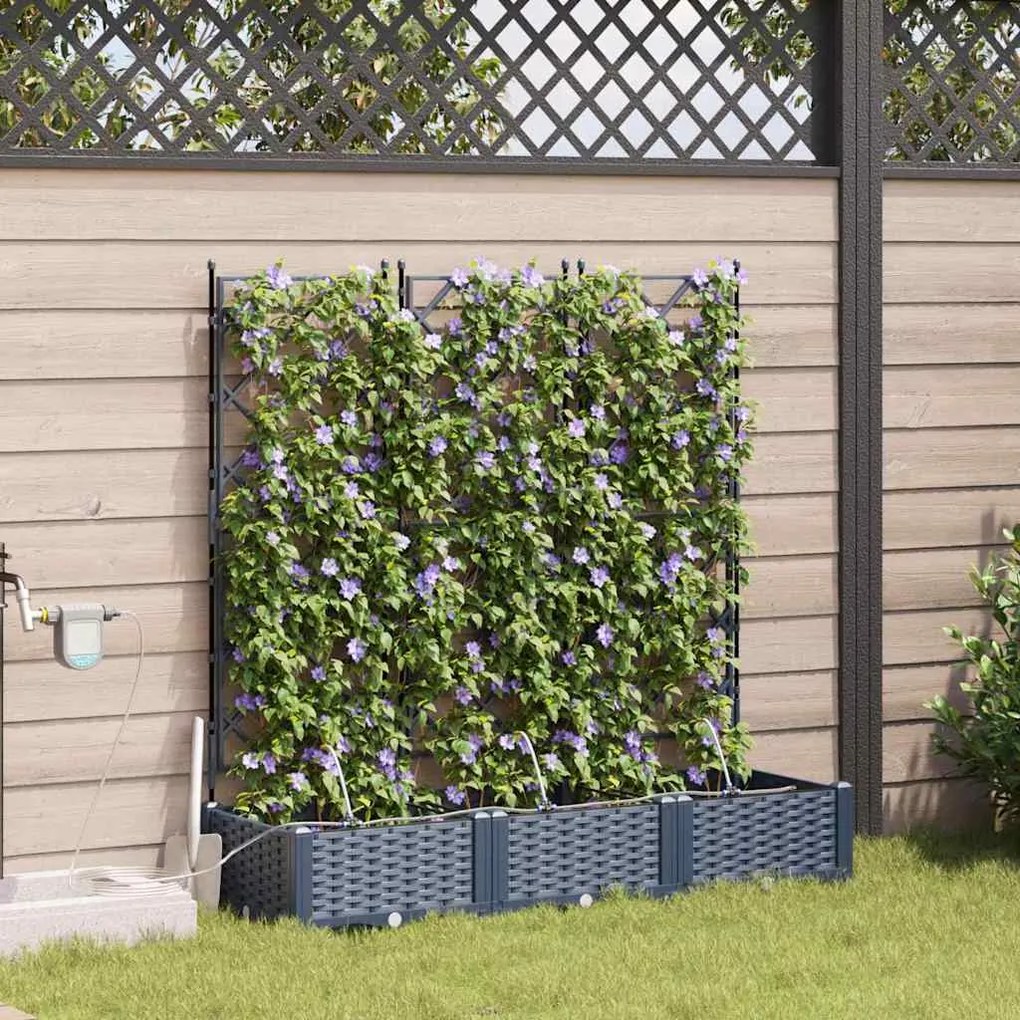 Jardineiras de Jardim 1 pc Cinzeto 120 x 40 x 126 cm Plástico