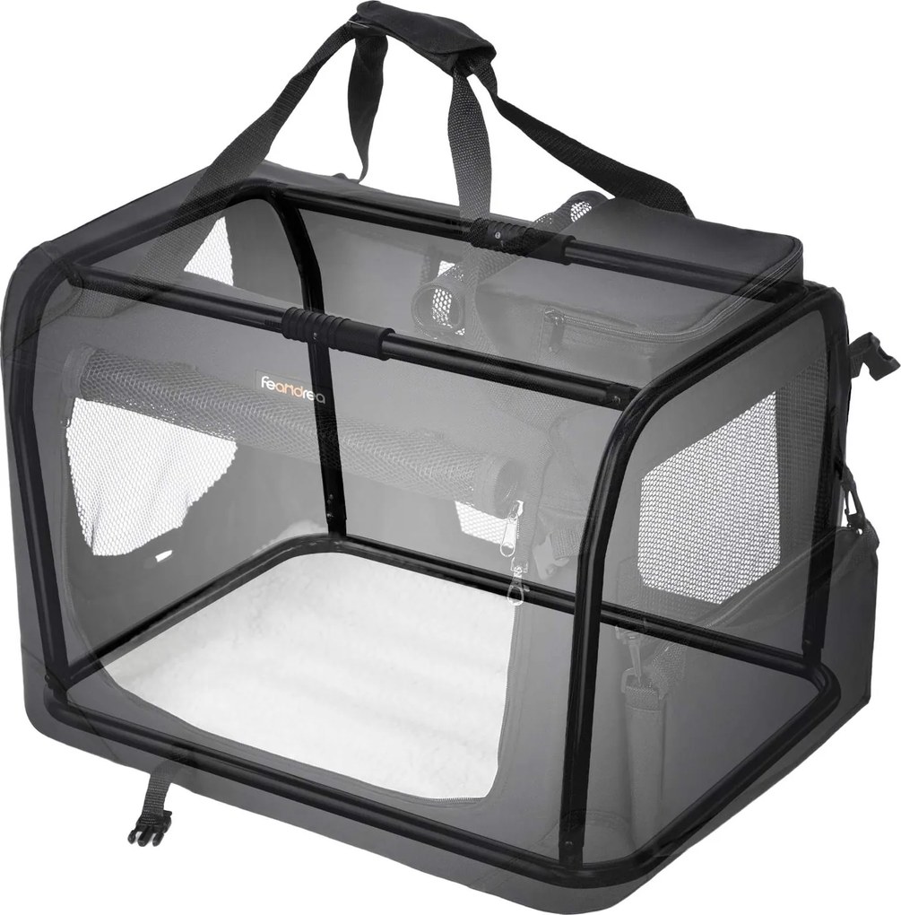 Transportadora para animais de estimação M 60 x 40 x 40 cm Preta