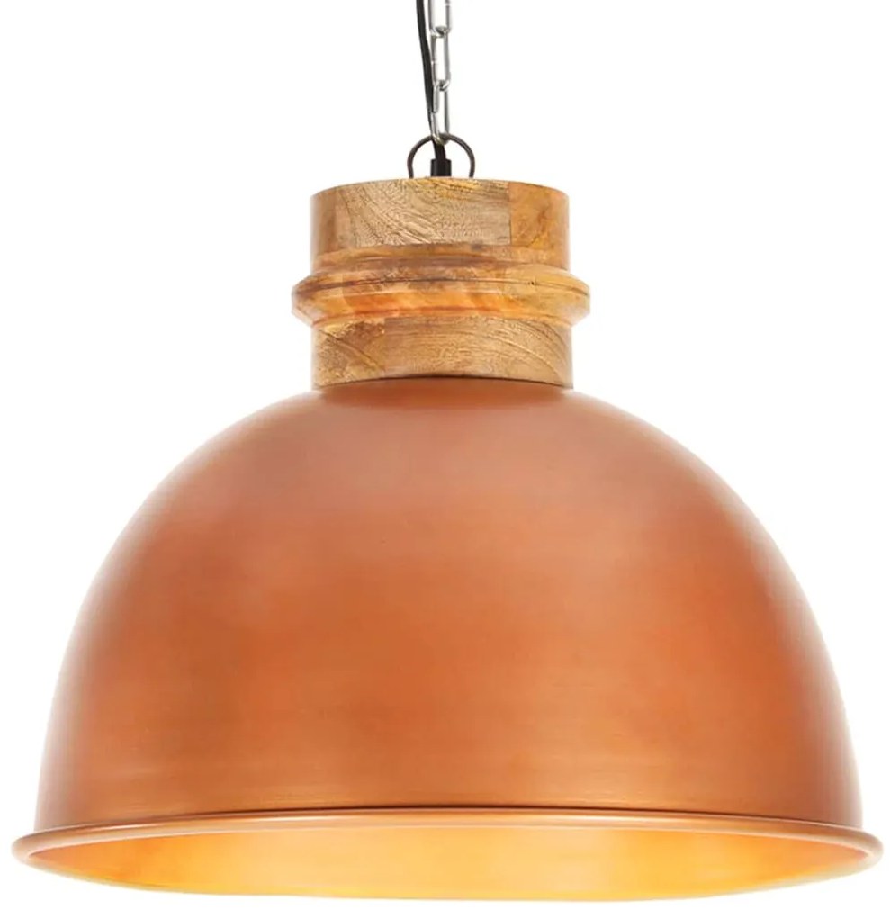 vidaXL Candeeiro de teto industrial redondo 50 cm E27 mangueira cobre