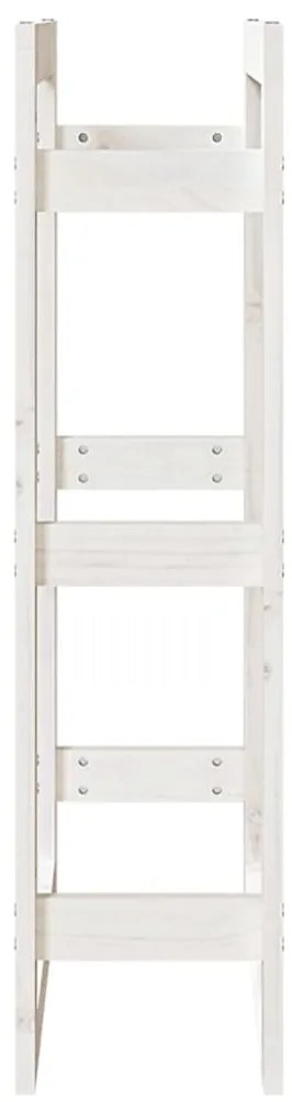 Suporte para lenha 60x25x100 cm pinho maciço branco