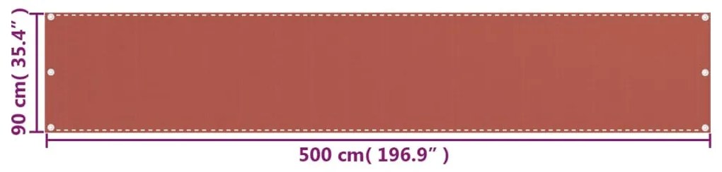 Tela de varanda 90x500 cm PEAD terracota