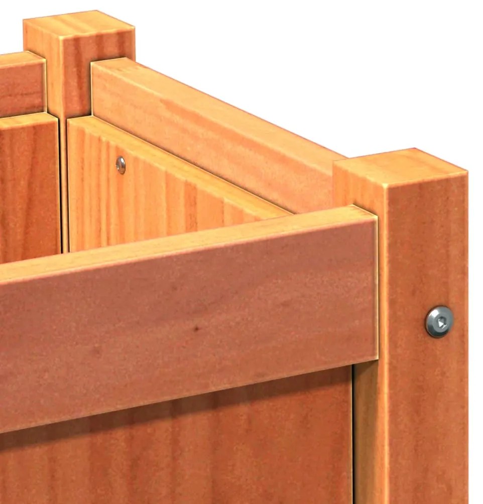 Vasos/floreiras de jardim 2 pcs pinho maciço castanho cera