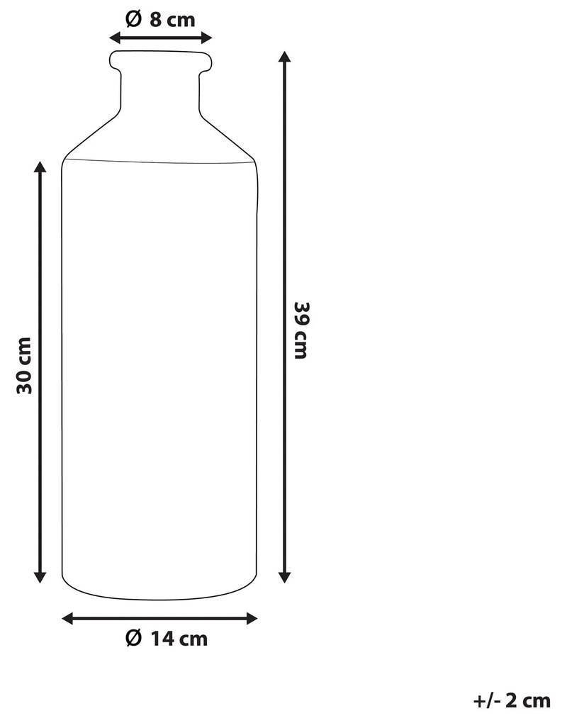 Vaso de cerâmica grés preta 39 cm ARSIN Beliani