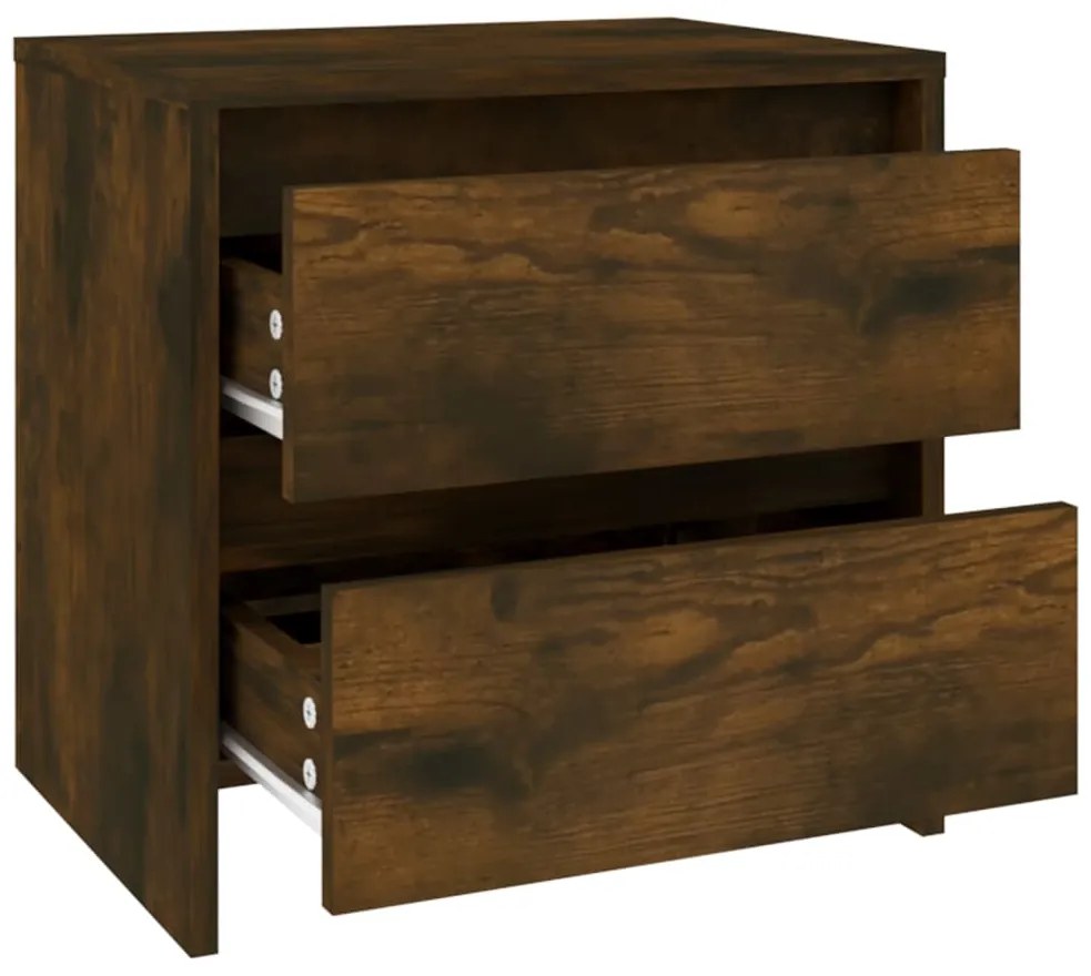 Mesa de cabeceira 2 pcs derivados de madeira carvalho fumado