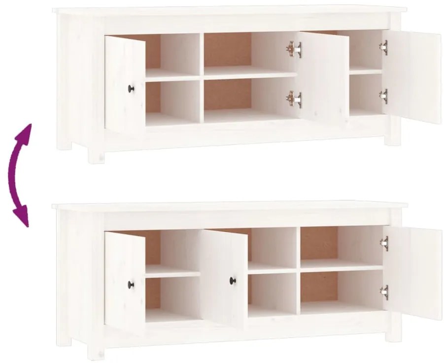 Sapateira 110x38x45,5 cm pinho maciço branco