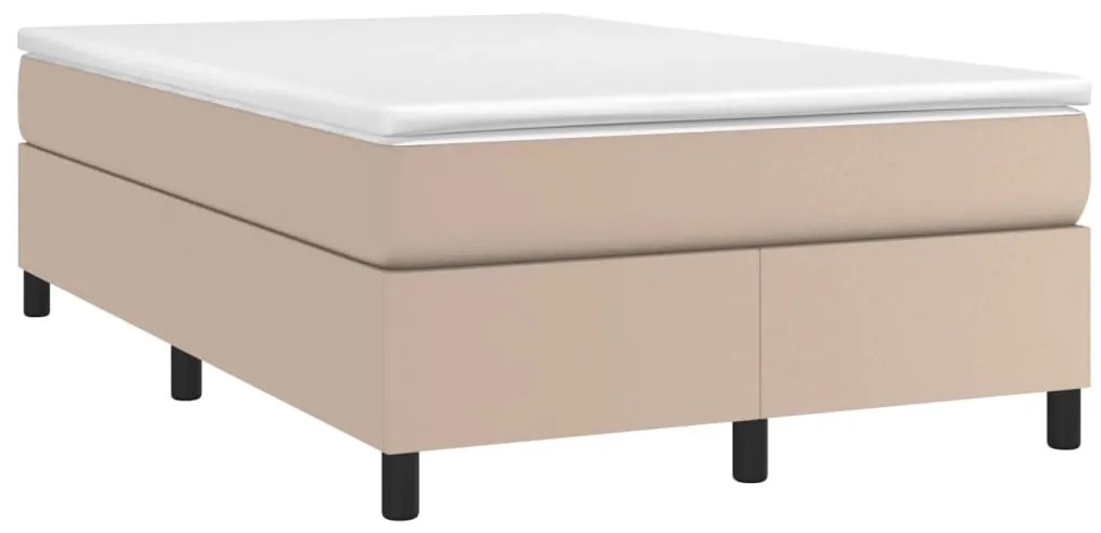Cama com molas/colchão 120x200 cm couro artificial cappuccino