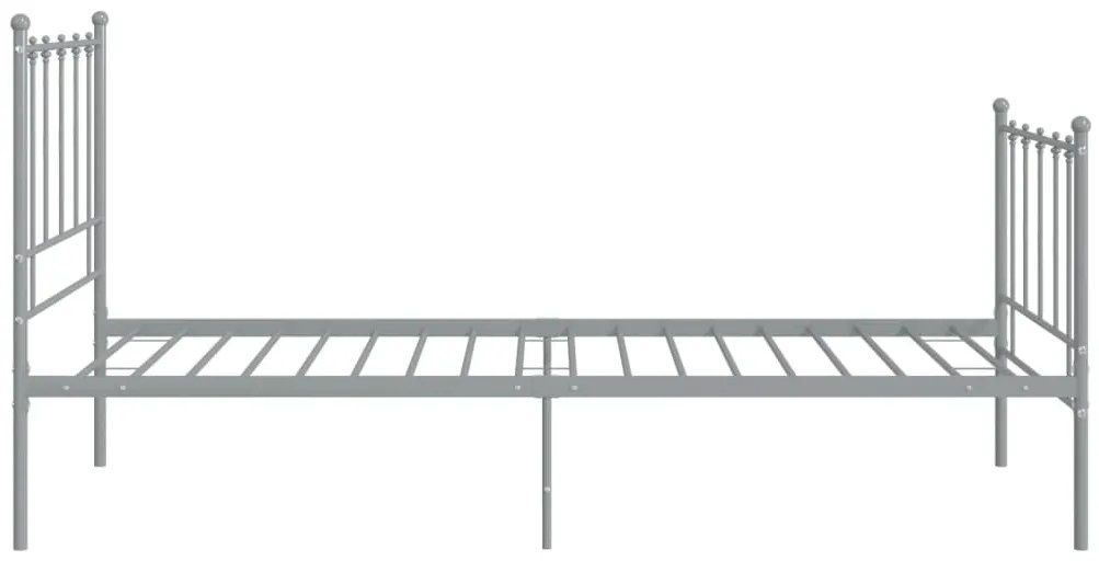 Estrutura de cama 100x200 cm metal cinzento