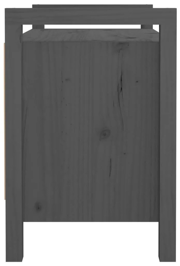 Banco de corredor 80x40x60 cm madeira de pinho maciça cinzento